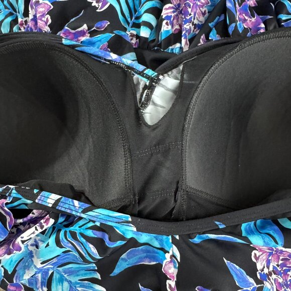 Swim 365 Swimsuits For All One Piece Swim Dress Size 20 Floral Ruffle SW-2063 - Picture 9 of 11